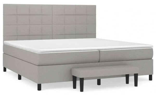 VidaXL – 200x200 cm-es Szövet Ágy – Zsebrugós Matraccal és Padlólappal