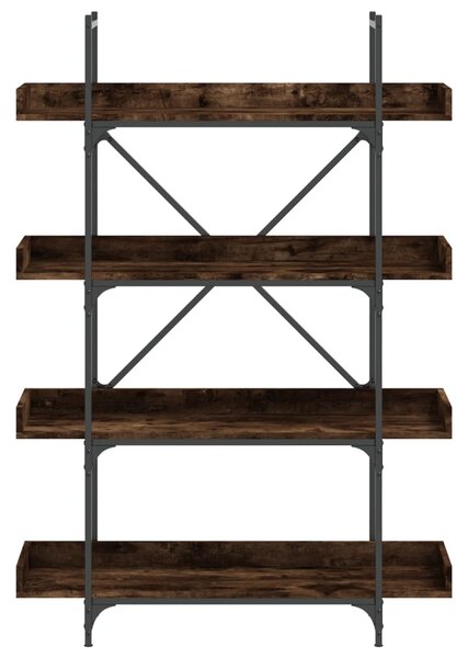 4 szintes füstös tölgy szerelt fa könyvespolc 100x33x145,5 cm