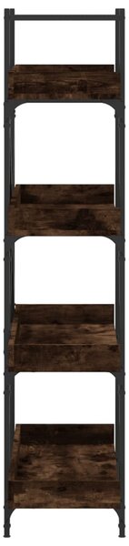4 szintes füstös tölgy szerelt fa könyvespolc 100x33x145,5 cm