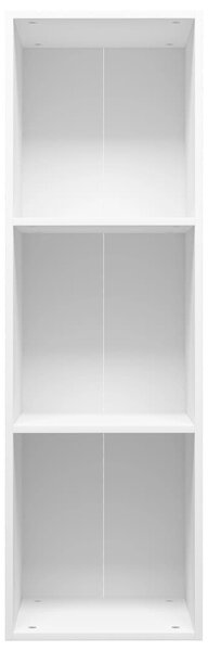 Fehér szerelt fa könyv-/TV-szekrény 36 x 30 x 114 cm