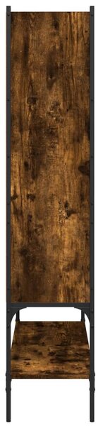 Füstös tölgy színű szerelt fa könyvszekrény 102 x 30 x 141,5 cm