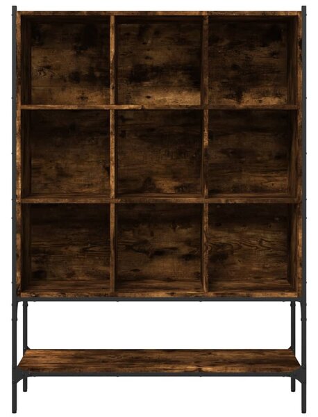 Füstös tölgy színű szerelt fa könyvszekrény 102 x 30 x 141,5 cm