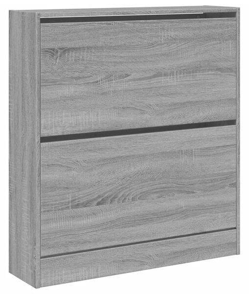 Szürke sonoma színű szerelt fa cipőszekrény 80 x 21 x 87,5 cm