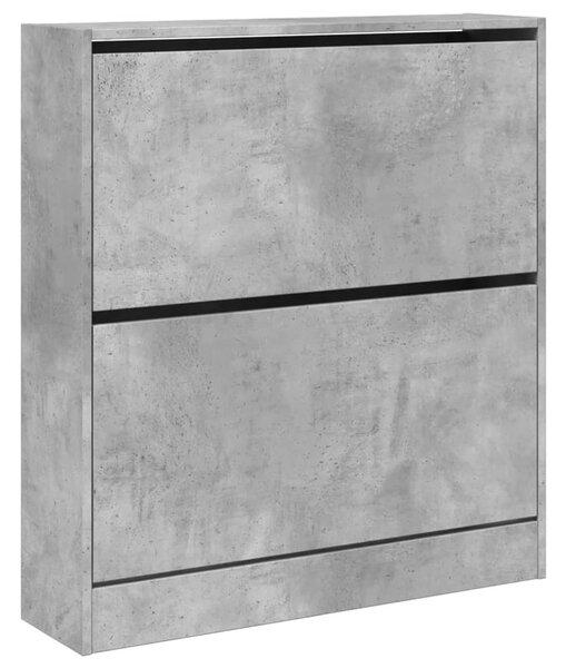 Betonszürke szerelt fa cipőszekrény 80 x 21 x 87,5 cm