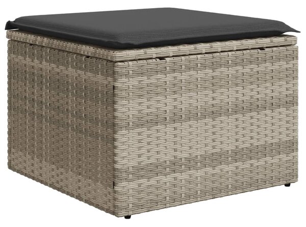 Világosszürke polyrattan kerti szék párnával 55 x 55 x 37 cm