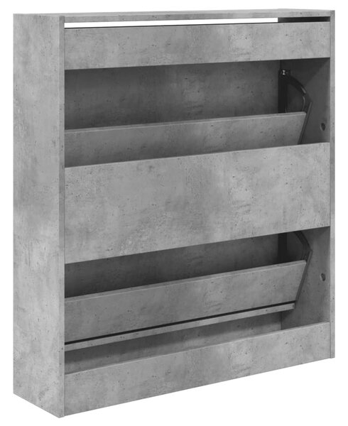 Betonszürke szerelt fa cipőszekrény 80 x 21 x 87,5 cm