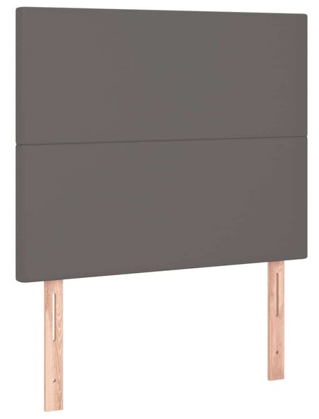 VidaXL Ágy - 100x200 cm - Szürke Műbőr - LED