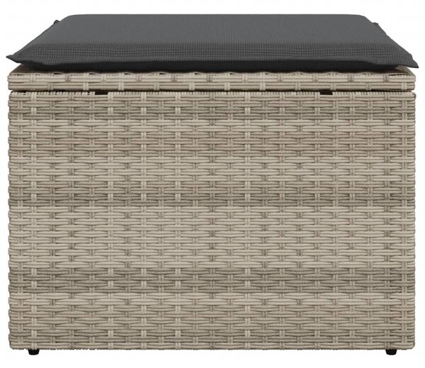 Világosszürke polyrattan kerti szék párnával 55 x 55 x 37 cm