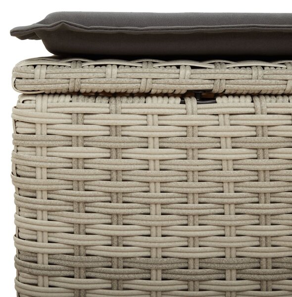 Világosszürke polyrattan kerti szék párnával 55 x 55 x 37 cm