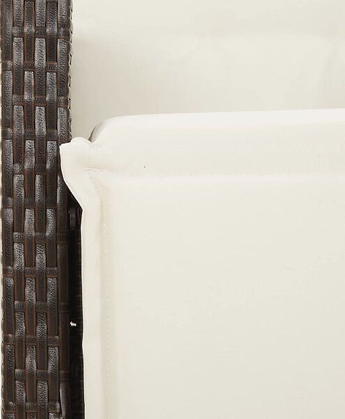 7 részes barna polyrattan kerti bisztrógarnitúra párnákkal