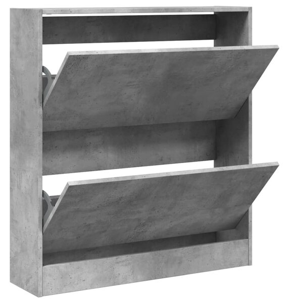 Betonszürke szerelt fa cipőszekrény 80 x 21 x 87,5 cm