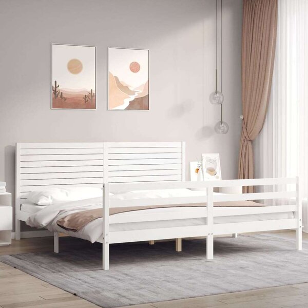 VidaXL Fenyőfa Ágykeret - Fehér - 200x200 cm