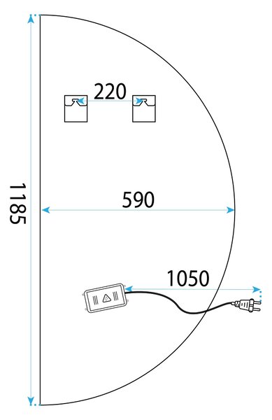 LED Tükör 120x60 YH-3360