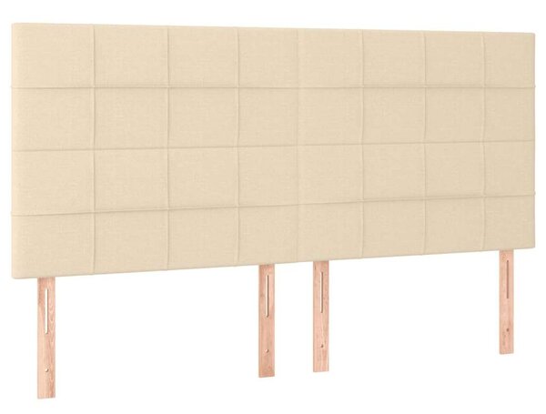 VidaXL Krémszínű Szövet Ágy Matraccal - 200x200 cm