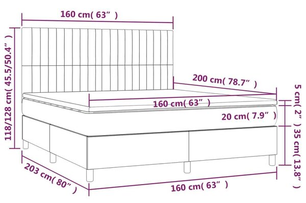 VidaXL Krémszínű Ágy Matraccal - 160x200 cm