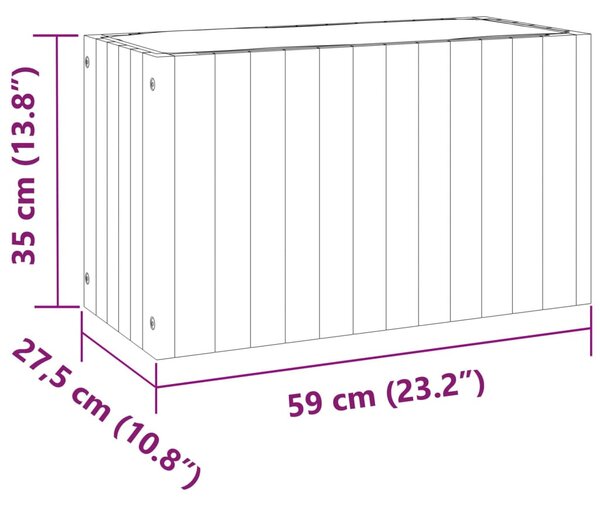 VidaXL tömör akácfa kerti virágtartó 59x27,5x35 cm