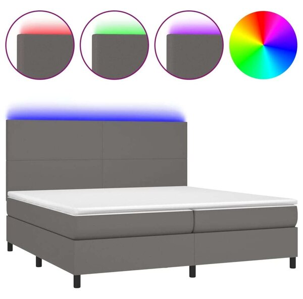 VidaXL Ágy - Zsebrugós Matraccal, LED-del - 200x200 cm