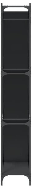 Fekete szerelt fa és fém könyvszekrény 79 x 30 x 180 cm