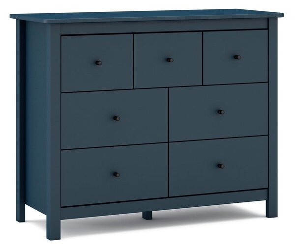 Sötétkék borovi fenyő alacsony komód 110x80 cm Misti – Marckeric