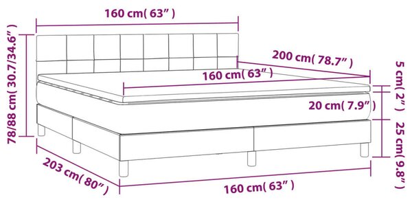 Modern LED-es Ágy - 160x200 cm