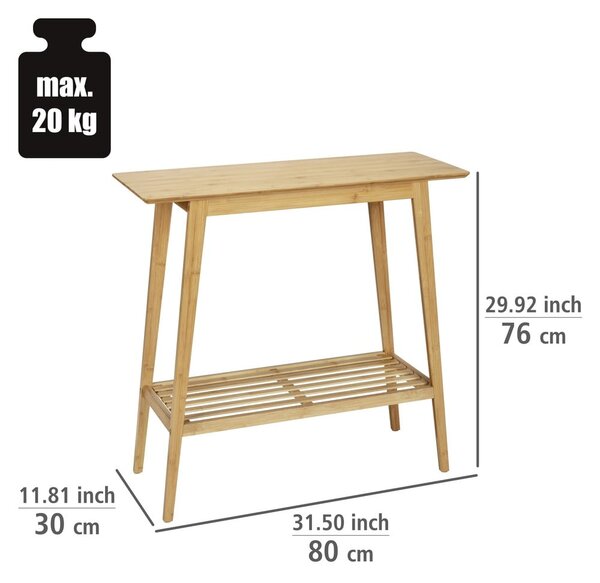 Natúr színű bambusz konzolasztal 30x80 cm Kona – Wenko
