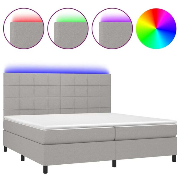 VidaXL LED-es Rugós Ágy - 200x200 cm
