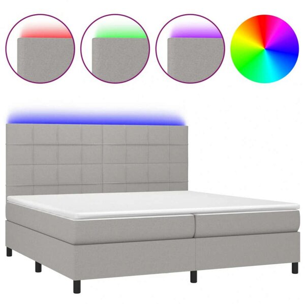 VidaXL LED-es Rugós Ágy - 200x200 cm