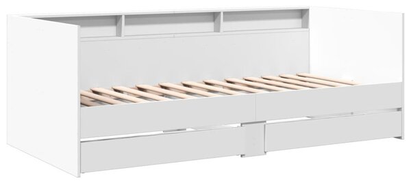 Fehér kanapéágy fiókkal matrac nélkül 75x190 cm