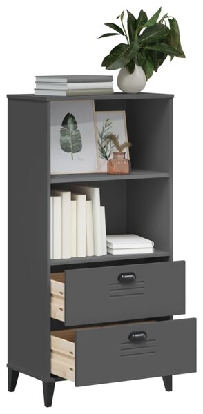 VIKEN antracitszürke szerelt fa könyvszekrény 60 x 35 x 123 cm