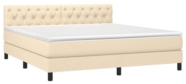 VidaXL Krémszínű Ágy LED-del - 160x200 cm
