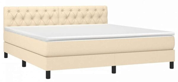 VidaXL Krémszínű Ágy LED-del - 160x200 cm