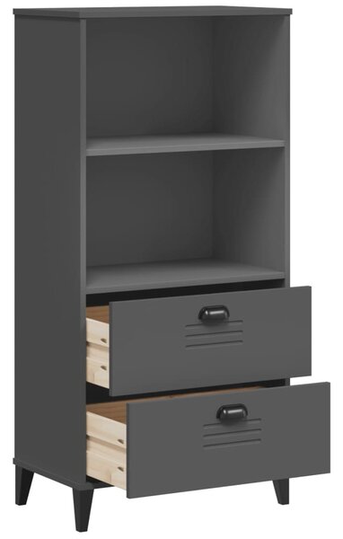 VIKEN antracitszürke szerelt fa könyvszekrény 60 x 35 x 123 cm