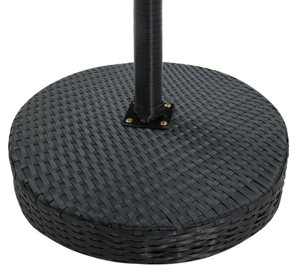 3 részes fekete polyrattan kültéri bárszett párnákkal