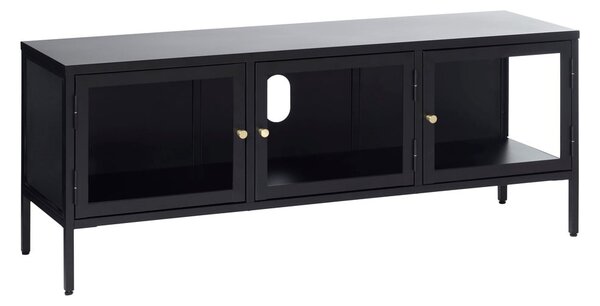 Fekete fém TV-állvány 132x52 cm Carmel – Unique Furniture