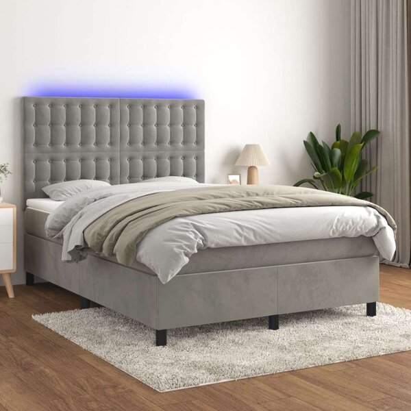 Bársony LED Ágy - 140x200 cm