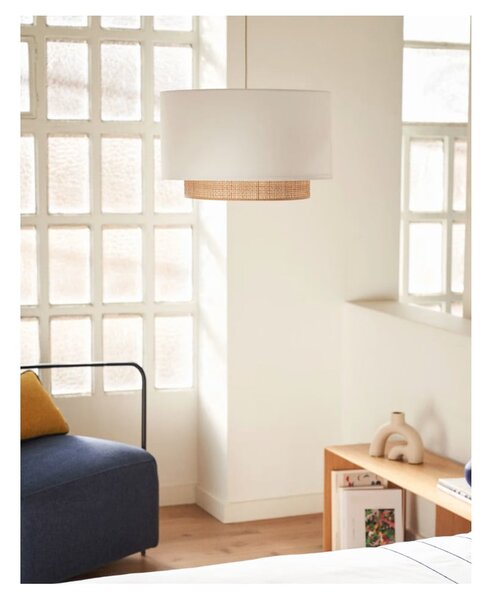 Fehér-natúr színű textil lámpabúra ø 40 cm Erna – Kave Home