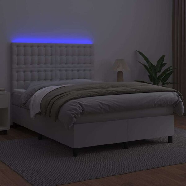 LED-es Műbőr Ágy - 140x190 cm