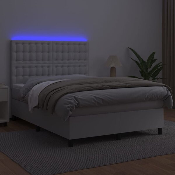 Modern LED Ágy - Műbőr - 140x200 cm