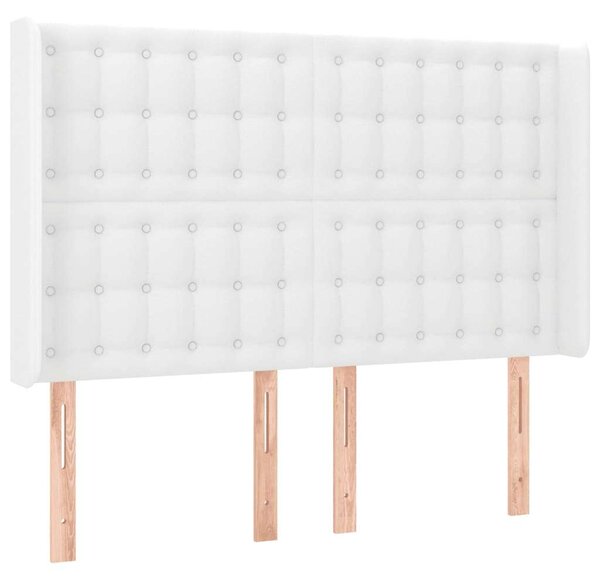 LED-es Fehér Műbőr Ágy - 140x190 cm