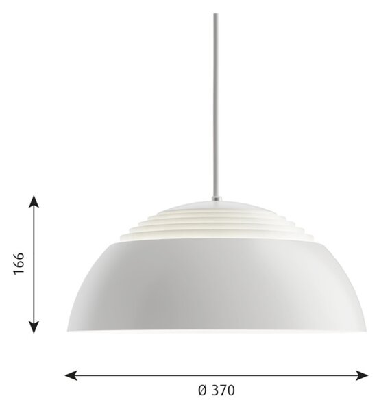 Louis Poulsen - AJ Royal 370 LED Függőlámpa White - Lampemesteren