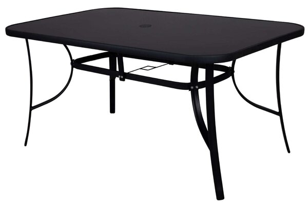 Springos kerti asztal 150cm - fekete