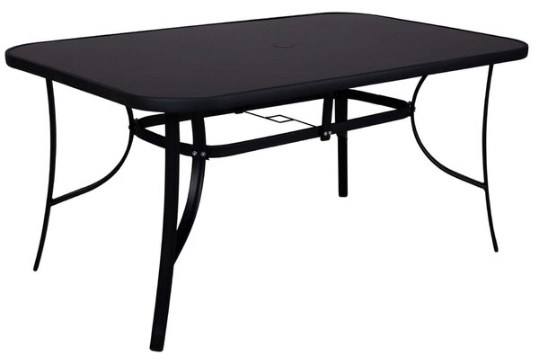 Springos kerti asztal 150cm - fekete