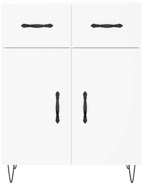 VIDAXL - Fehér Fa Tálalószekrény - 2 Fiók, 2 Ajtó - 69,5x34x90 cm