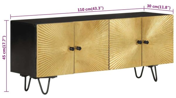 Tömör mangófa tv-szekrény 110 x 30 x 45 cm