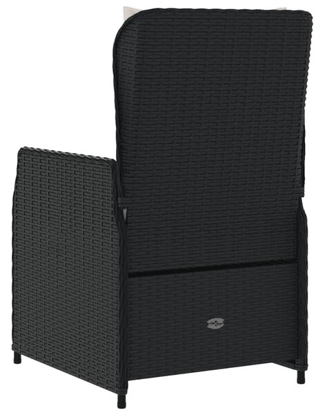 2 db fekete polyrattan dönthető kerti szék