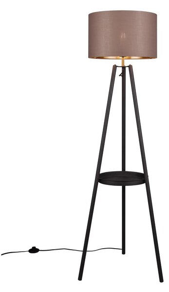 Fekete állólámpa polccal (magasság 152 cm) Colette – Trio