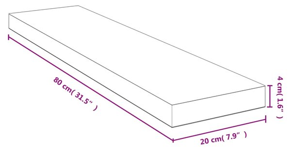 Bambusz fali polc 80x20x4 cm