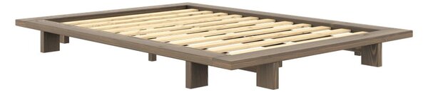 Barna borovi fenyő franciaágy ágyráccsal 140x200 cm Japan – Karup Design