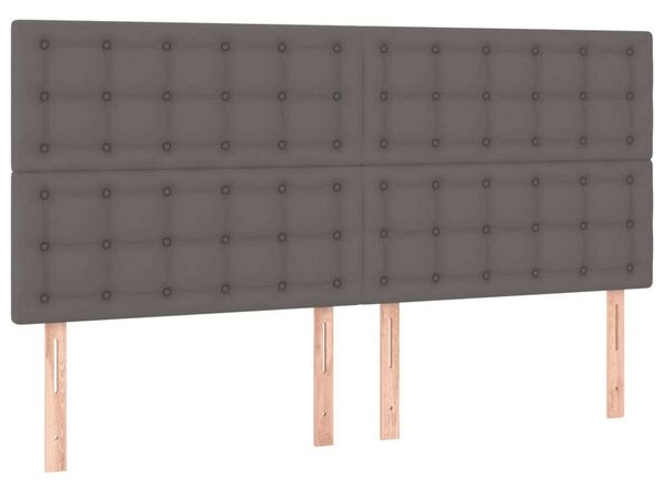 Szürke műbőr led-es fejtámla 200x5x118/128 cm