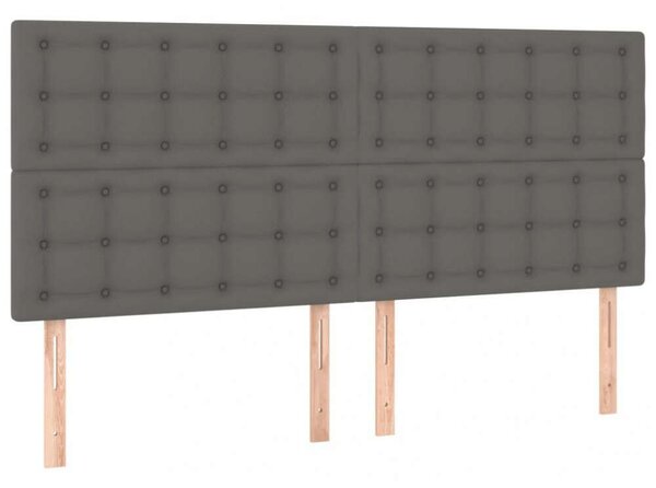 Szürke műbőr led-es fejtámla 200x5x118/128 cm